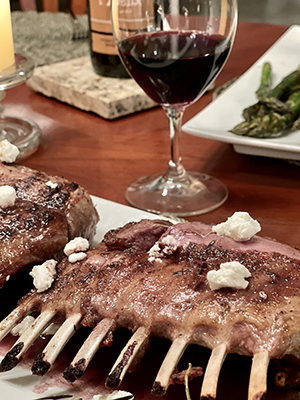 Rack of Lamb with Blueberry Syrah Reduction Sauce